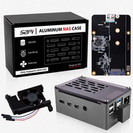 GeeekPi Aluminum NAS Case for Raspberry Pi 4 with PWM Fan and M.2 SATA SSD Adapter Board, Pi 4 Passi