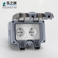 IP66 Two-Bit Heightened German Waterproof Socket 16A European European Standard Socket Heightened Ou
