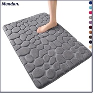 MUNDAN Bathroom Floor Mat, Cobblestone Absorbent Bath Mat, Soft Non-slip Thickened Shower Doormat