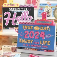 2024 Full Year Calendar Small Desk Calendar Standing Calendar Desk Calendar for Recording Events kids stationery gifts