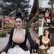 Super seductive camisole set with outer shirt to increase bust size HY553