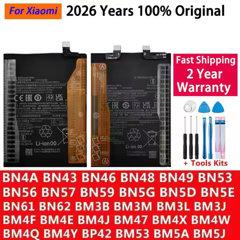 Original Battery For Xiaomi Mi Redmi Note Poco F2 F3 3 M2 M3 X3 K30 K40 4X X4 5 6 7 7A 8 8T 9 9T 10 