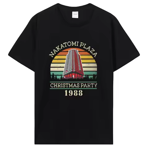 Die Hard Movie Christmas Party 1988 Bruce Willis Men Tshirt Retro Vintage Nakatomi Plaza Individuali