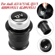 12V Car Cigarette Lighter Cover Chrome Plated Cigarette Lighter Plug For Audi A3 A4 A5 A6L Q3 Q5 RS7