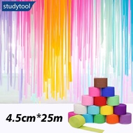 STUDYTOOL 1Pc 4.5*25m Color Crepe Paper Streamers Tissue Paper Roll Flower Craft Making Birthday Wed