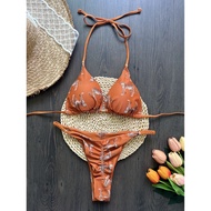 2025 Hot-selling Printed Braided Rope Bikini Suit Low-Waist Lace European American Fashion biquini20