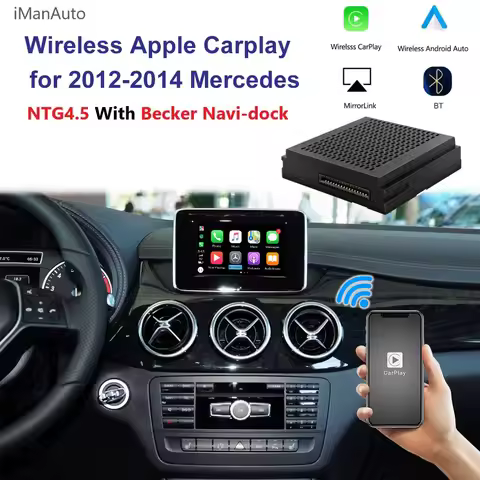 iManAuto Wireless Carplay Android Auto Box For Mercedes Benz A B C E CLA GLA GLK ML Sprinter NTG4.5 