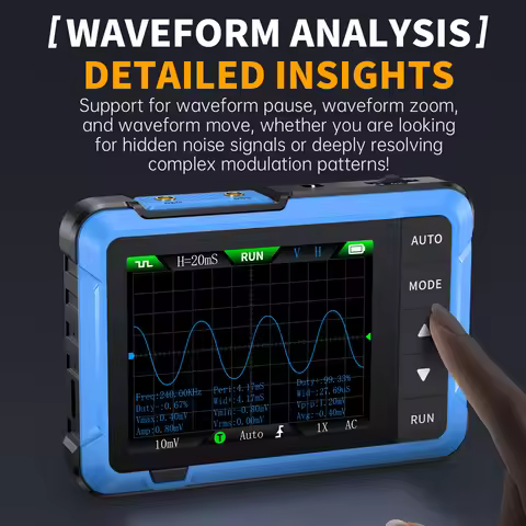 FNIRSI DSO510 New 10MHz Mini Handheld Digital 2in1 Oscilloscope Signal Generator 48MS/s Sampling Rat
