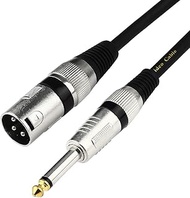 Disino Unbalanced 6.35mm(1/4 inch) TS Mono to XLR Male Cable Gold Plated Quarter inch to Male XLR Mi