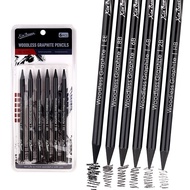 6pcs Woodless Graphite Pencils Set HB 2B 4B 6B 8B EE Sketch Drawing Black Charcoal Pencils Art Suppl