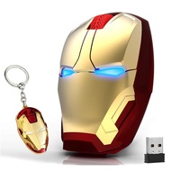 Ergonomic Wireless Mouse Cool Iron Man Mouse 2.4G Portable Mobile Computer Click Silent Mouse Optica