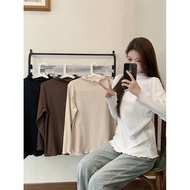 thermal wear woman heattech woman T-shirt atas satu bahagian bawah telinga kayu lengan panjang