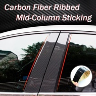 Huish 8pcs/set Carbon Fiber Style Glossy Car Door Window Column B C Pillar Posts Trim Cover Pc Stick