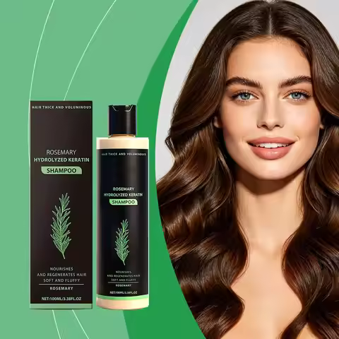 Rosemary Hydrolyzed Keratin Shampoo Nourish Scalp Anti Loss Repair Damaged Frizzy Hair Fluffy Volumi