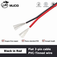 LED Wire Speaker Cable Audio Wire Black Red Electrical Wires Black Red Flat 2 Pin Cable PVC Soft 2 P