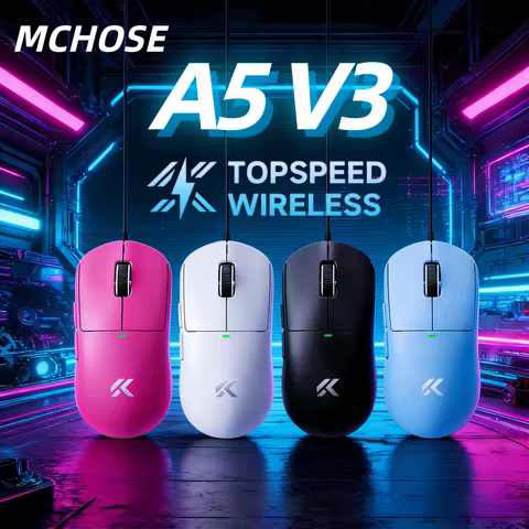 MCHOSE A5 V3 Gaming Mouse PAW3395 26000DPI Bluetooth 2.4G TOPSPEED Low Latency Wired 3-Mode 56g Ligh