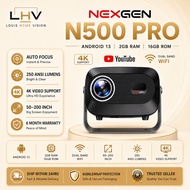 NexGen N500 Pro Native Full HD 1080P Android 13 Projector 250 ANSI Dual Band WiFi Bluetooth 5.2 Keys