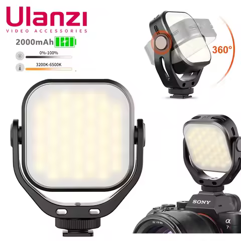 ULANZI VL66 Bi-Color Mini Led Video Light 360° Rotatable 2500-6500K CRI95+ Rechargeable 2000mAh Fill