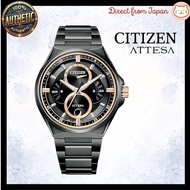 Citizen Atessa BU0065-64E Eco-Drive Men's Watch – Titanium, Moon Phase, Black Dial