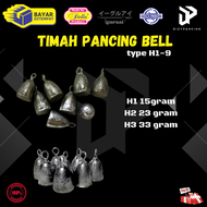 Timah pancing tetes uk 1-8 50gram dan satuan dan Model bell h1 h2 h3