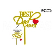 Best Dad Ever Cake Topper Fathers Day Birthday Party Baking Decoration