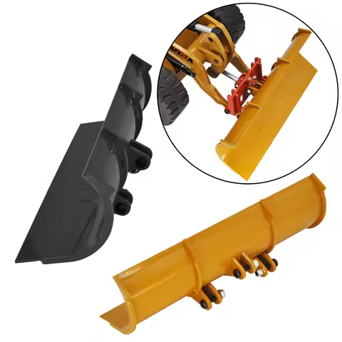 Upgrade HUINA 583 Snow Plow Metal Snow Shovel Bucket with Quick Hitch Connector For 1583 Wheel Loade