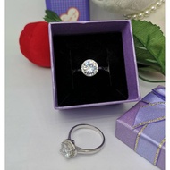 💥readystock💥 925 Silver Original Ring Cubic Zirconia Plated White Gold Cincin perempuan 纯银锆石戒指电镀白金