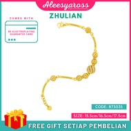 ZHULIAN Rantai Tangan BT5035 Rantai Enam Bebola Gold Plated Emas Zhulian Original