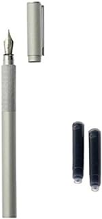 Muji Aluminium Fountain Pen &amp; 2 Cartridges Japan Import