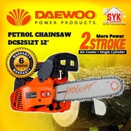 SYK Daewoo DCS2512T 12 Inch Chainsaw Daewoo Chain Saw Gasoline Saw Chain Gergaji Mesin Gergaji Kayu Mesin Gergaji