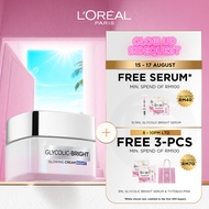 L’Oréal Paris Glycolic Bright Overnight Glowing Night Cream Moisturizer to Reduce Dark Spots for Glo