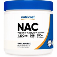 Nutricost N-Acetyl-L-Cysteine (NAC) Powder 250g-Vegan NAC, Non-Genetic, Gluten Free