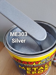 ME303 SILVER ( Metallic Epoxy Paint ) 1L METALLIC EPOXY FLOOR PAINT [ HEAVY DUTY ] PROTECTIVE &amp; COATING Tiles &amp; Floor Paint / WP