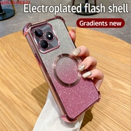 Luxury Sparkling Magnetic Wireless Charge Cover for Realme 9 13 Pro Plus C2 C11 C15 C20 C30 C30S C31