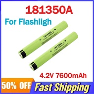 4.2V 7600mAh 181350A Rechargeable Lithium Battery for Flashlight Rechargeable Batteries