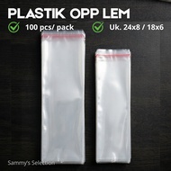 [100 PCS] OPP PLASTIC SEAL GLUE SIZE 24x8 18x6 24x6 Plastic Jewelry/ Spoon Fork Plastic Spoon Plasti