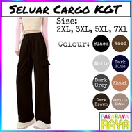 KGT CARGO Bamboo Slack Seluar Cargo Bertali Size 2XL-7XL Perempuan Ladies Cargo Slack Pants Seluar G