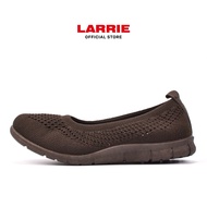 (ONLINE EXCLUSIVE) LARRIE Kasut Perempuan Dark Coffee Stretchable Kasual Comfort Flat Women - L62013