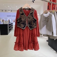 Exotic Girls' Clothing Photo Clothes 2025 Autumn Clothes Baby Girl Red Long-Sleeved Dress Seaside Va