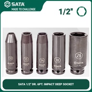 SATA 1/2" DR. 6PT. IMPACT DEEP SOCKET 10MM 12MM 14MM 17MM 19MM 21MM 24MM 27MM SATA HEAVY DUTY SOCKET