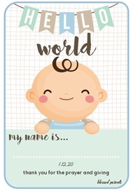 Hello Baby Thank You Tag/Custom HangTag Souvenir Kelahiran Bayi Unisex