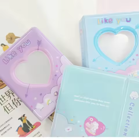 Cute 3inch Photocard Binder Kpop Photocard Holder Love Heart Hollow Album for Photographs Poca Packa