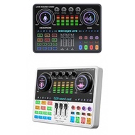 DJ20 Live Sound Card Equipment 48V Condenser Microphone Reverberation Noise Reduction for Cardioid D