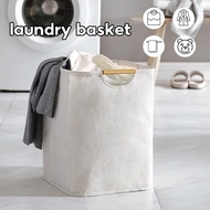 Cotton Laundry Basket bakul baju Foldable Muji Large capacity Waterproof Household Dirty Clothes Bas