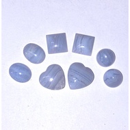 (Wholesale 8 Tablets 290) BLUE LACE AGATE Mixed Chefs Sizes Cute Colored Real Stone Good Meaning