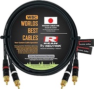 WORLDS BEST CABLES 4 Foot – Directional Quad High-Definition Audio Interconnect Cable Pair Custom Made Using Mogami 2534 Wire and Neutrik-Rean NYS Gold RCA Connectors