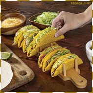 [szgrqkj1] Wood Taco Holder Tray Multipurpose Mexican Rolls Holds 8 Tacos Taco Shell Holder Tortilla