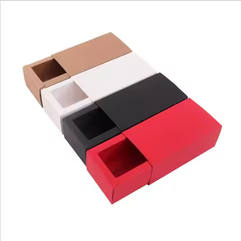 Kraft Paper Drawer Box for Cosmetic, Essential Oil, Lipstick, Perfume BottleGift Box Packaging Weddi