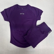 Hot-selling DFYNE Short Sleeve+Shorts Matte Nylon Fabric Skinny Seamless Yoga Sports Fitness T-Shirt