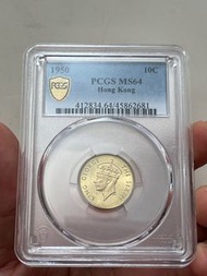 （50年壹毫 MS64）香港政府硬幣英皇佐治六世1950年一毫 美國評級PCGS MS64 Government of Hong Kong King George VI 1950 $0.10